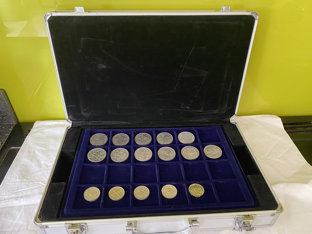 Large coin collection in case