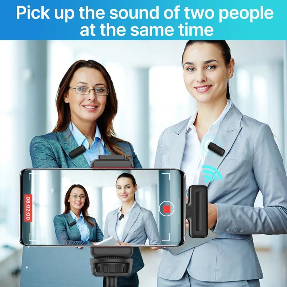 Lavalier Microphone Portable Wireless Audio Recorder Mini Mic Android iPhone New