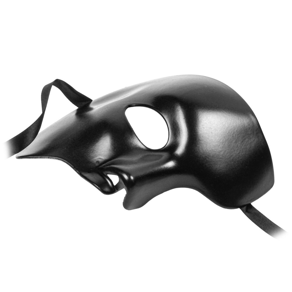 Black Phantom Half Face Mask for Classic Opera and Masquerade