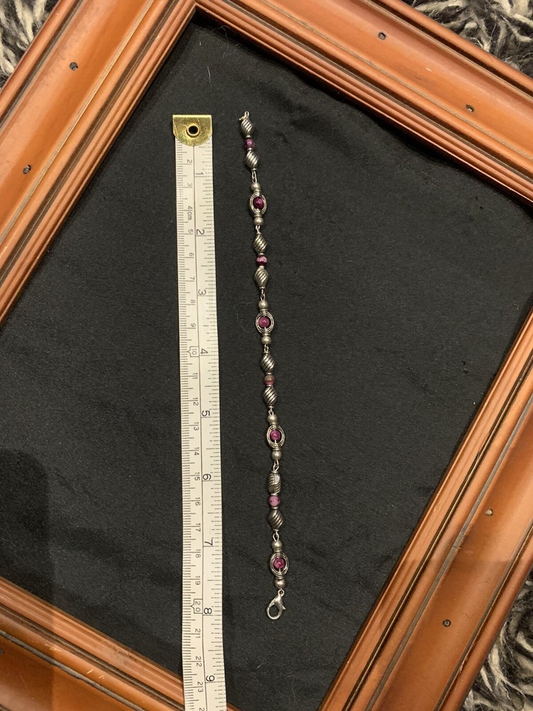 Pink Agate Bead Bracelet