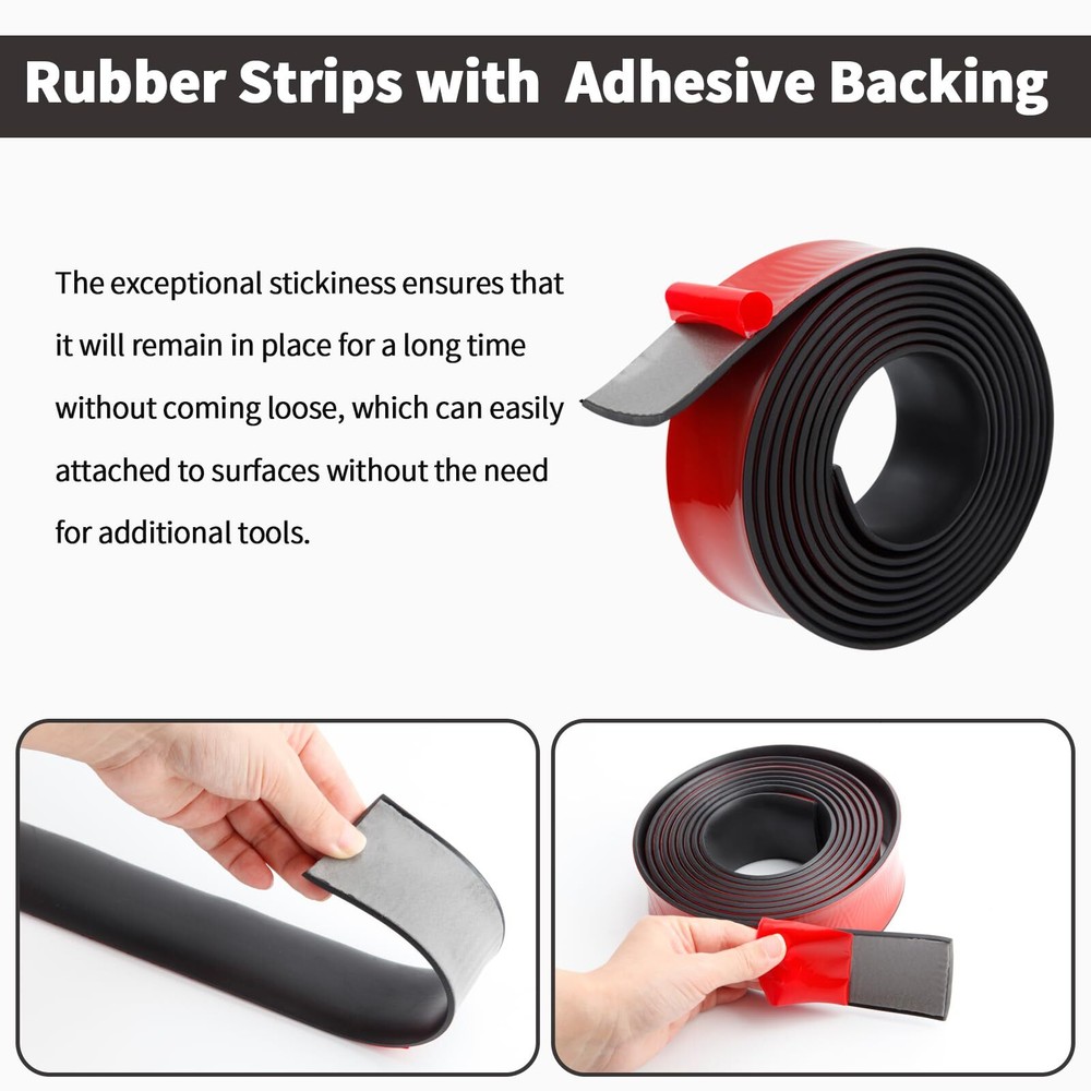 Self Adhesive Rubber Strips, Solid Neoprene Rubber Sheets Rolls Strips with A...