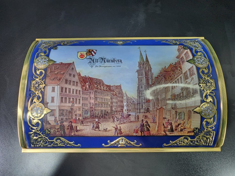 Lebkuchen-Schmidt Made in Germany Rounded Lid Tin Box Blue