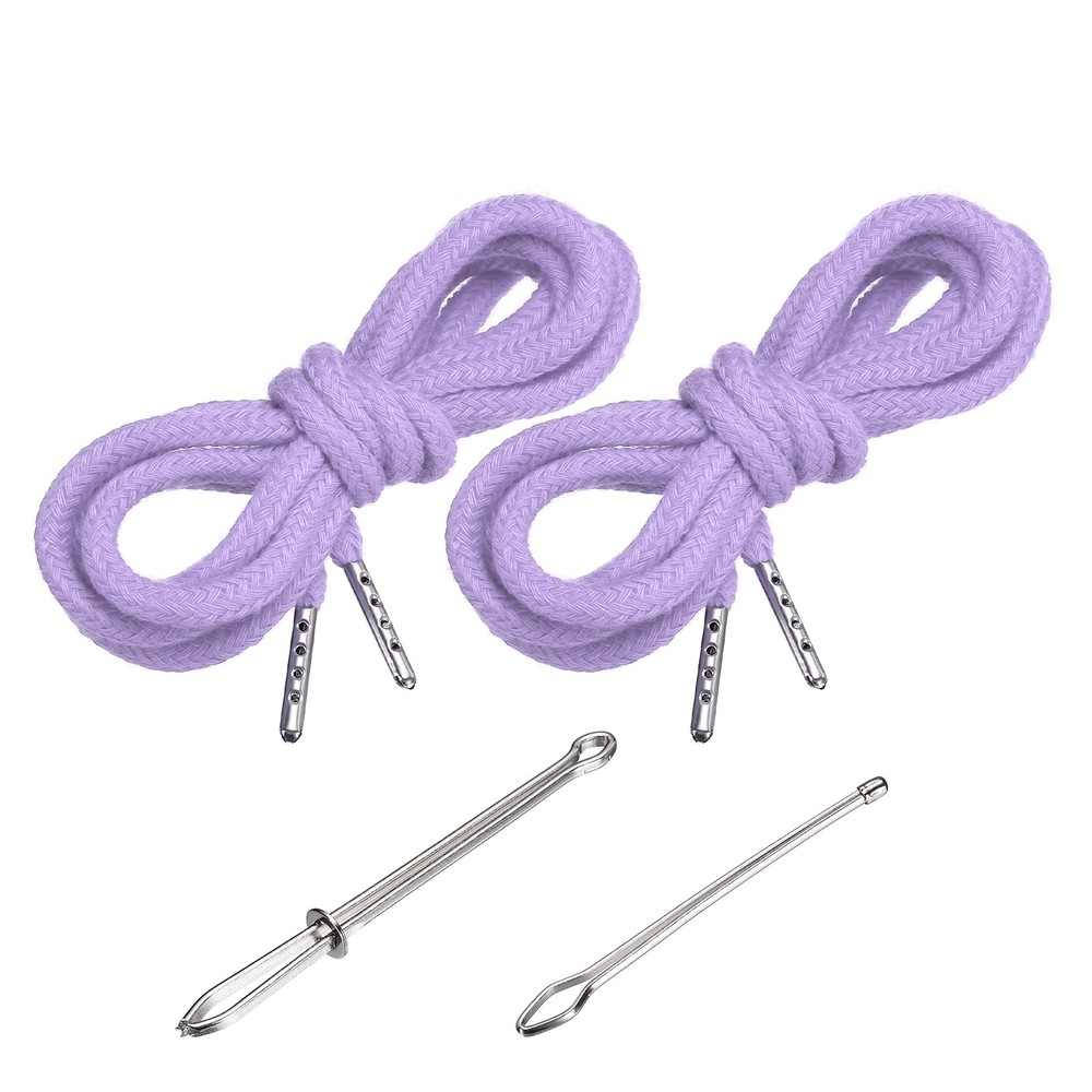 2pcs 51 Inch Replacement Drawstring Cords with Threaders, Light Purple