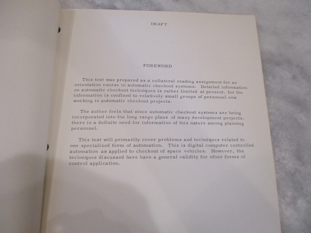 NASA MSFC *DRAFT* SATURN/APOLLO NOTES FOR CHECKOUT VEHICLE SYSTEMS BOOK-1963
