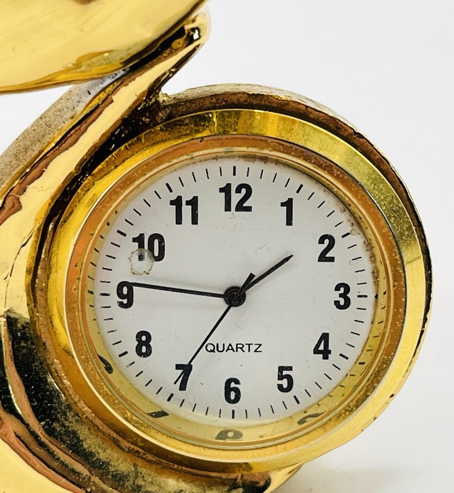 Vintage Solid Brass Leaping Jaguar Desk Clock