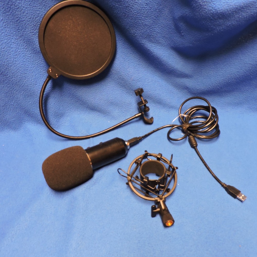 USB Microphone, Computer Cardioid Condenser PC Gaming Mic +