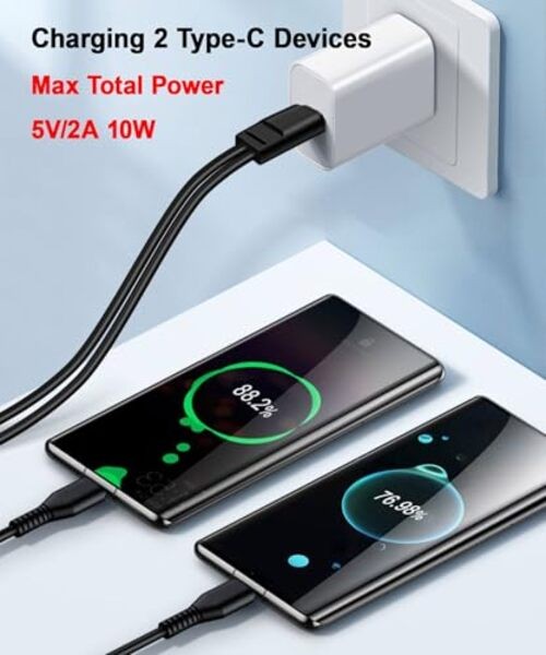 Pack Mutil USB C Cable,in1 Multiple Type C Charging,A Dual 3.3FT 2 Black