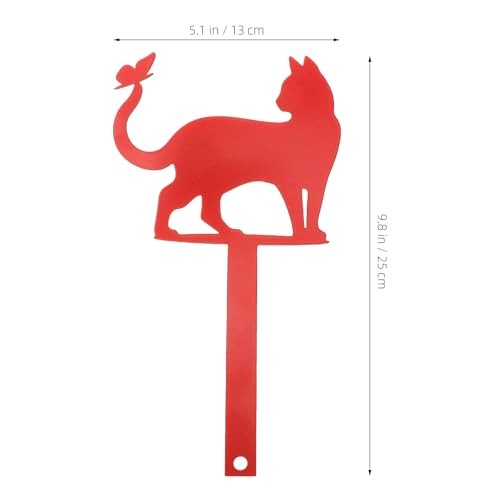 Iron Mailbox Flag, Metal Cat Shape Mail Box Stake Pick Decorative Mailbox