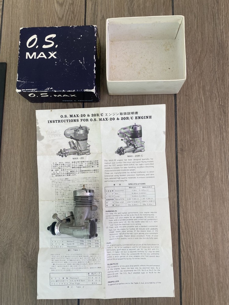 OS MAX 20 Model Airplane Engine w/Original Box & Manual +FAST SHIPPING!