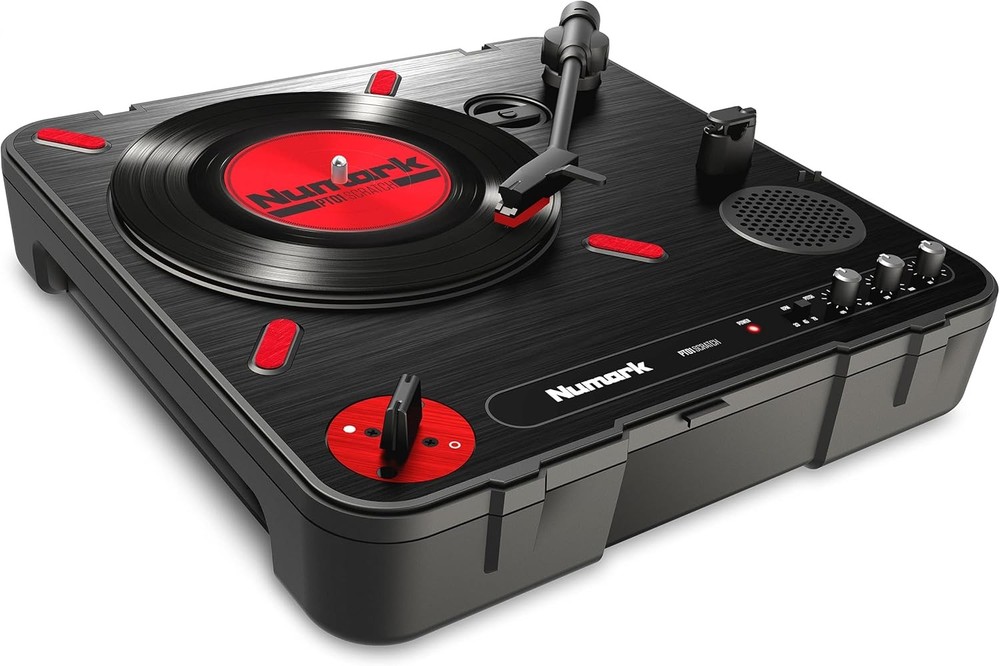 Numark PT01 Scratch | DJ Turntable for Portablists With User Replaceable Red