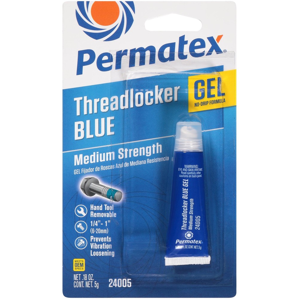 Permatex 24005 Medium Strength Threadlocker Blue Gel, 5 g 5 ml,