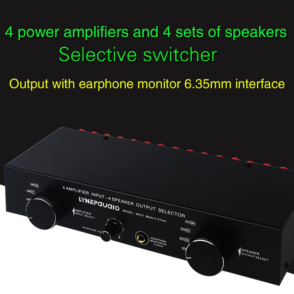 Selector Switcher Speaker Switch 4 Input 4 output Power Amplifier Speaker