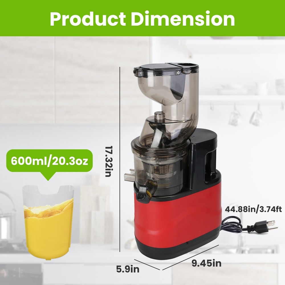 300W Cold Press Juicer Machine Slow Masticating Juicer Fruit Vegetable Juicer