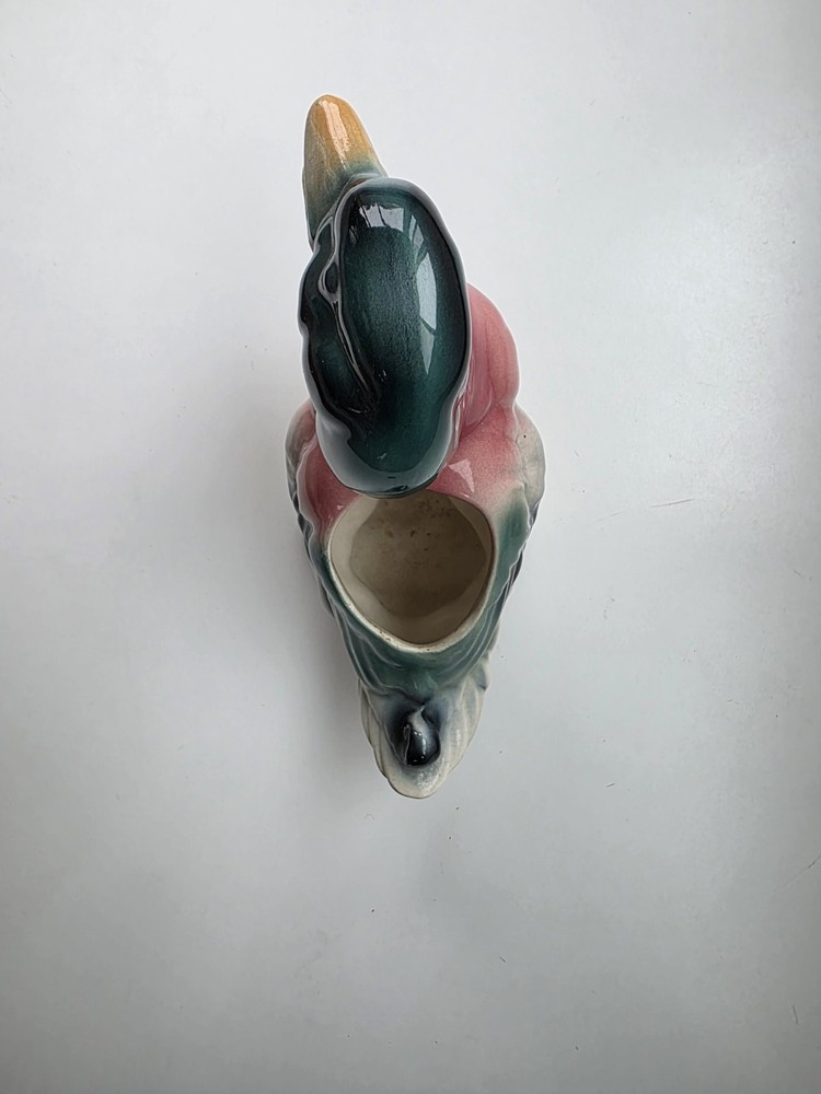 Vintage Mallard Duck Ceramic Flower Planter.