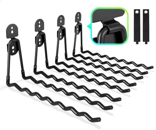 Garage Hooks 4-Pack, 11.8" Long Large Shed 11.8" Wave-shaped (4PACK) + 2 Straps