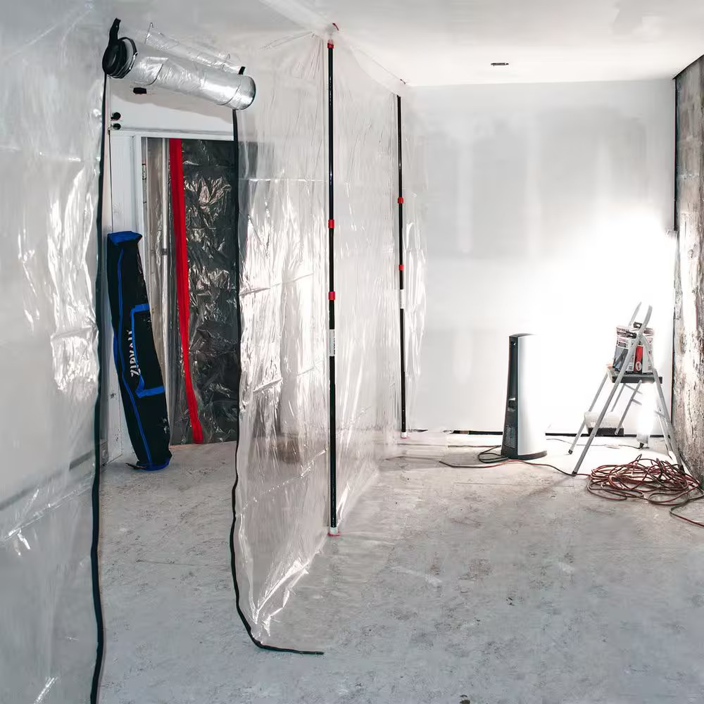 10 Ft. Stainless Steel Dust Barrier Pole - Black (2-Pack)