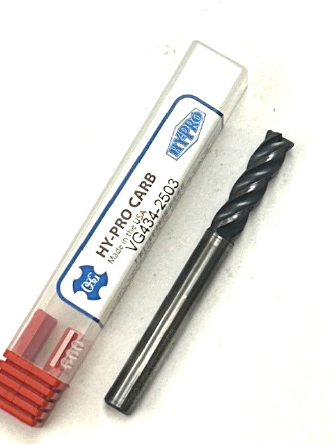 1/4 4 FLUTE SINGLE END SOLID CARBIDE 0.030 CORNER RADIUS END MILL OSG VG434-2503