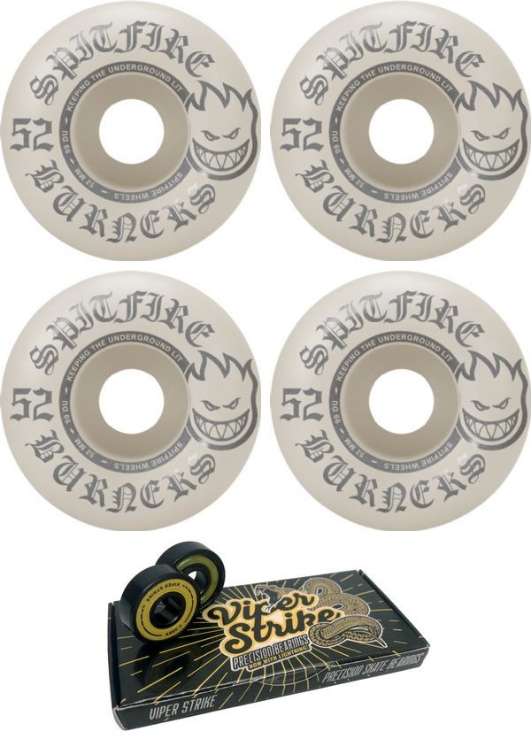 Spitfire Wheels Burners Skateboard Wheels - 52mm 99a + bearings