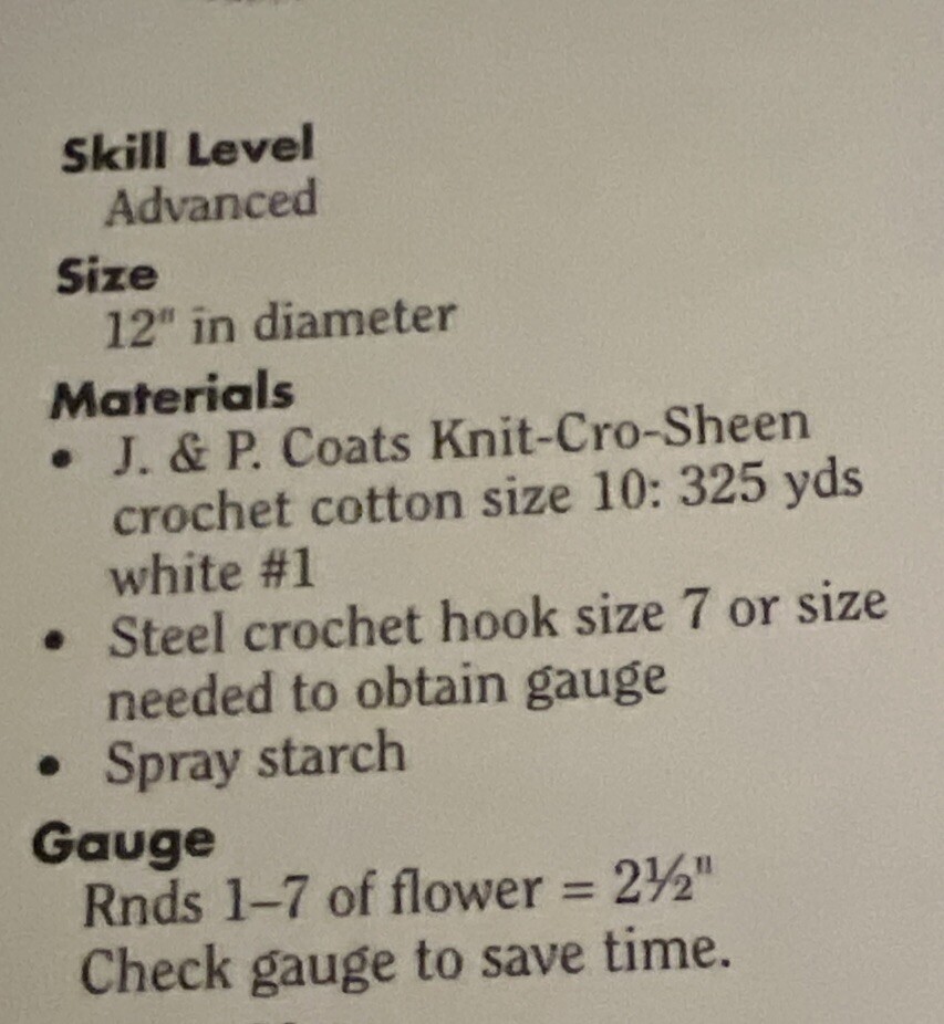 CROCHET ~ “Fleur De Lis Doily” ~ PATTERN ~