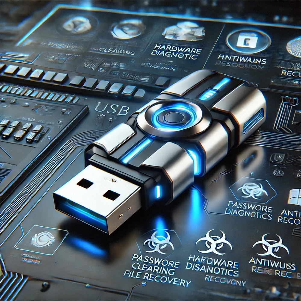Bootable USB 2025 Computer Tech Tools - Reset Password, Data Recover, Antivirus