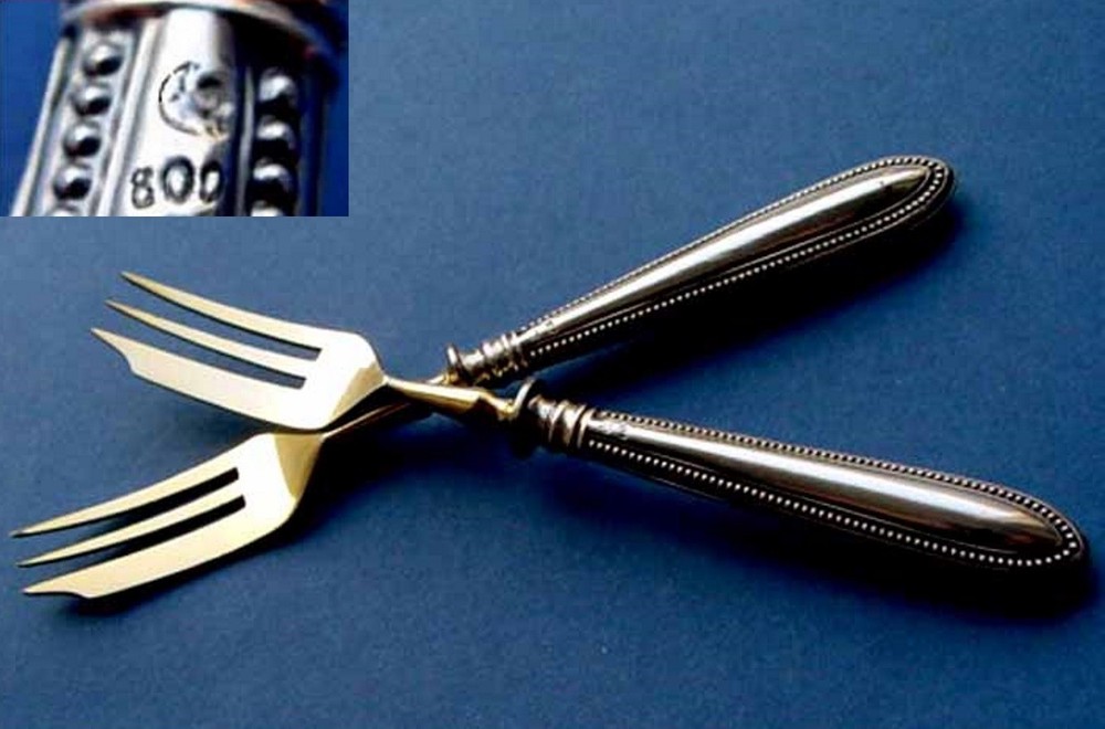 1. Fork/ Cake Fork, 800 Silver, 19th Century C204