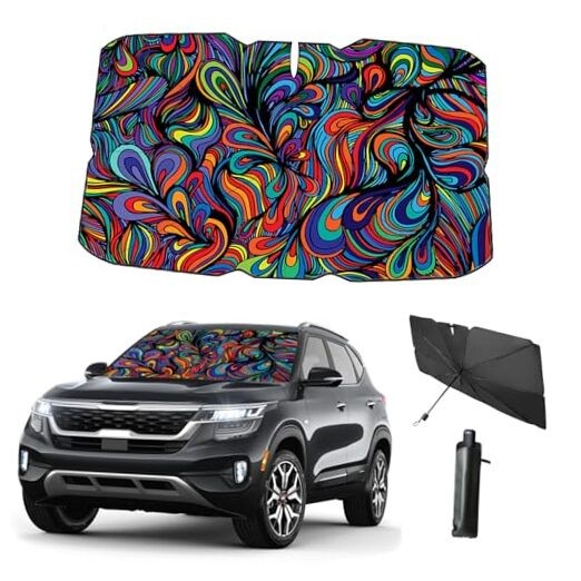 Windshield Sun Shade Umbrella for Car Front Window Sun Visor for Abstract
