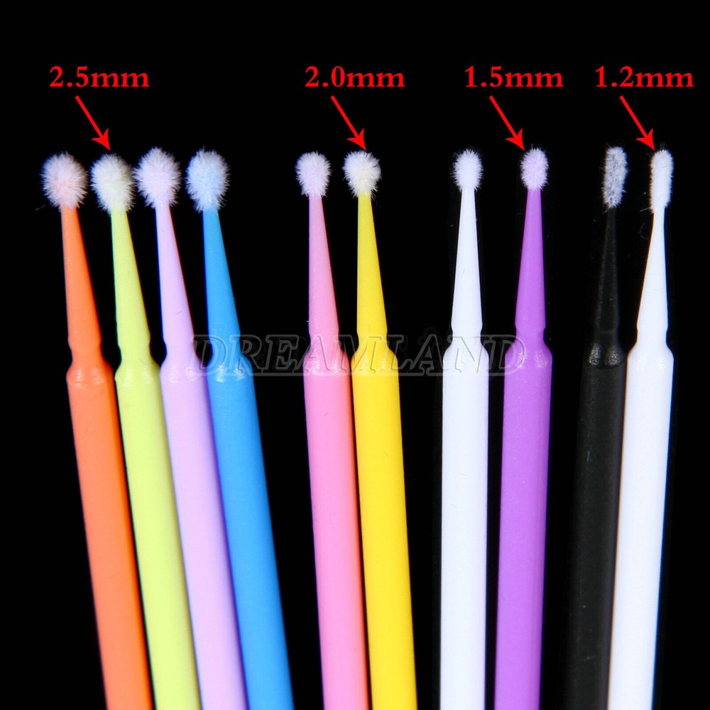 Disposable MICRO Brush APPLICATOR 1.2/1.5/2.0/2.5 Cylinder/Fine/Regular