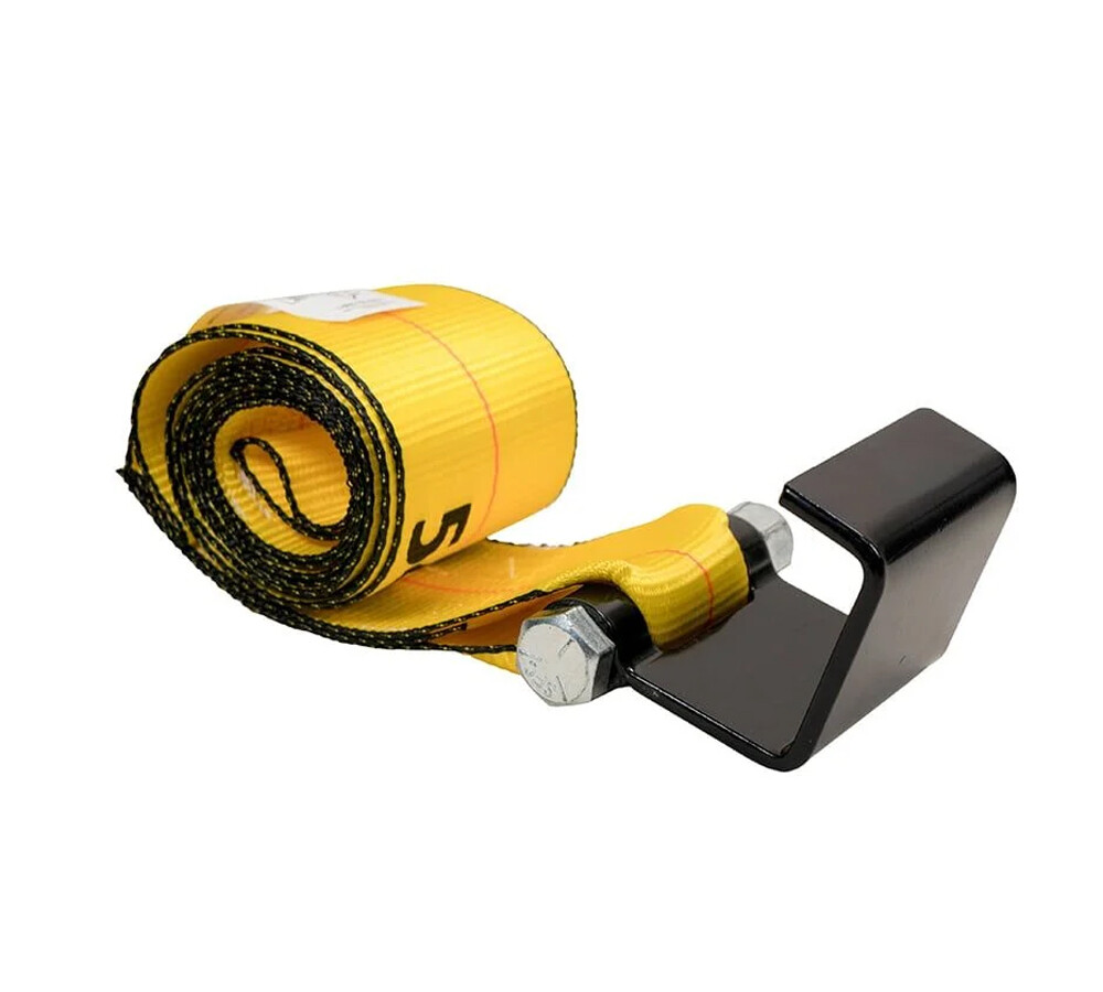 2 Pack 4"x5' Roll Off Container Winch Strap with Flat Hook 5400 # WLL Bolt-On