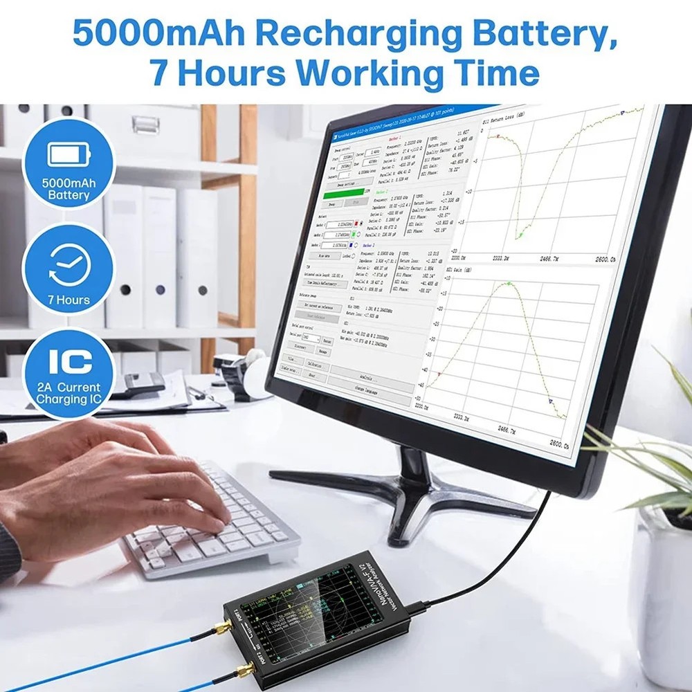 NanoVNA-F V2 Vector Network Antenna Analyzer 4.3" 5000mAh Measuring S Parameters