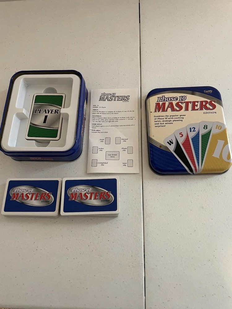 Fundex Phase 10 Ten Masters Edition Tin 2009 Fundex Game Complete