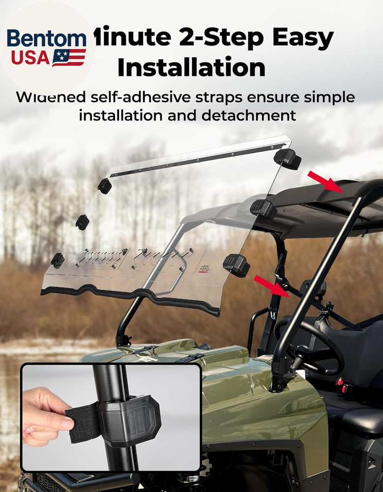 Front Vented Windshield Compatible with Ranger 800 / XP 800 / Crew 2010-2016, Ra