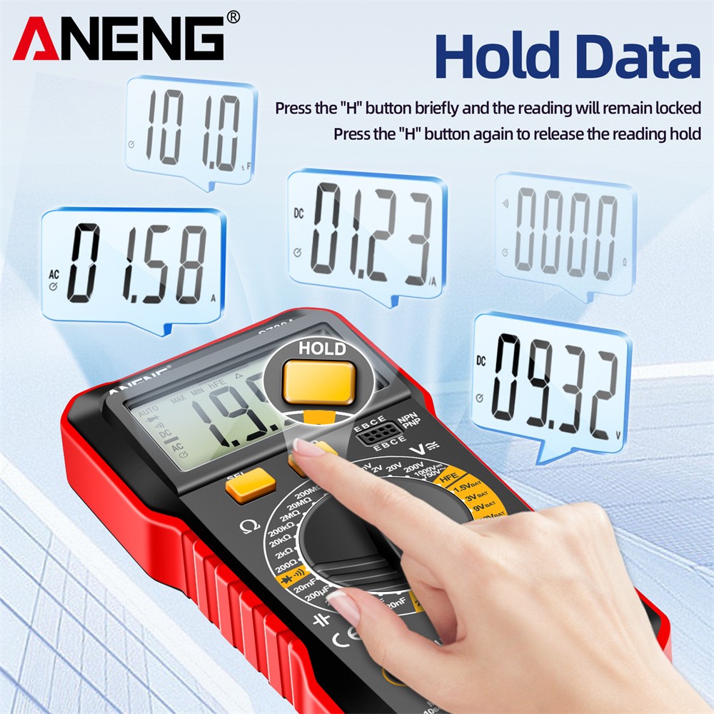 Portable Digital Multimeter AC DC Voltmeter Ammeter Ohmmeter Volt Tester Meter