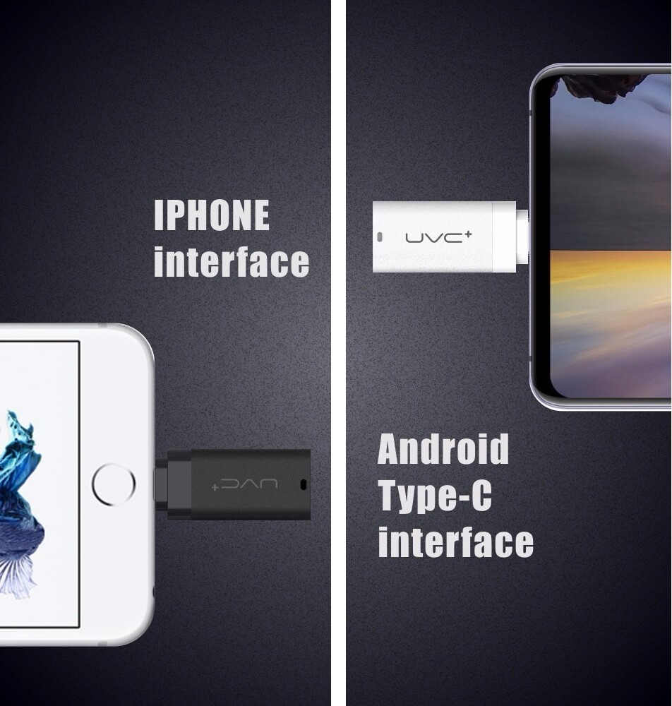 UV Sterilization UVC Germicidal lamp for iphone + android