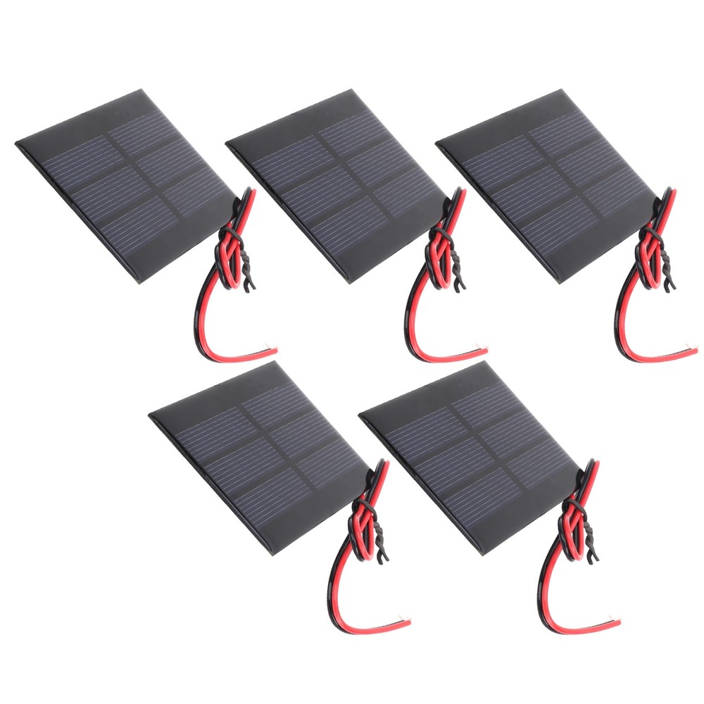 5Pcs Mini Solar Panel Battery Cell Board Module With 30cm Wire DC 0.65W 1.5V