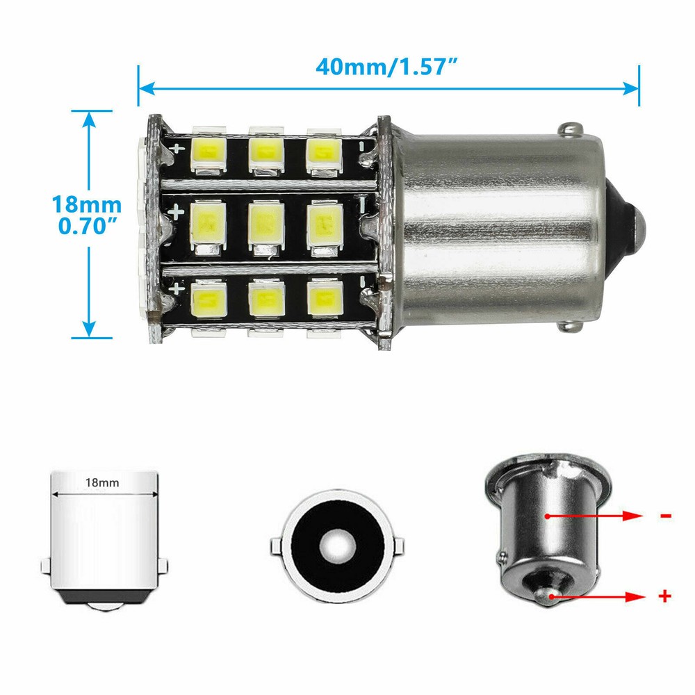 10x 1156 RV Trailer Car 33-SMD LED 1141 Interior Light Bulbs Super Bright White