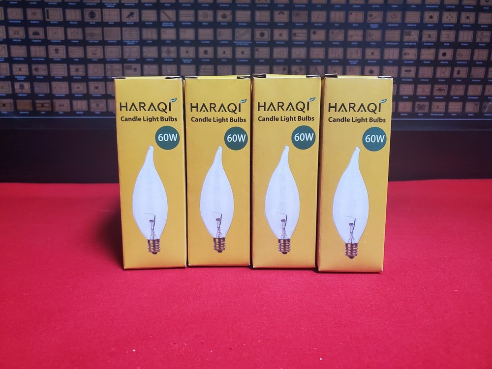 12 Pack 60w E12 C32 Flame Tip Clear Light Bulbs Free Shipping 🚢