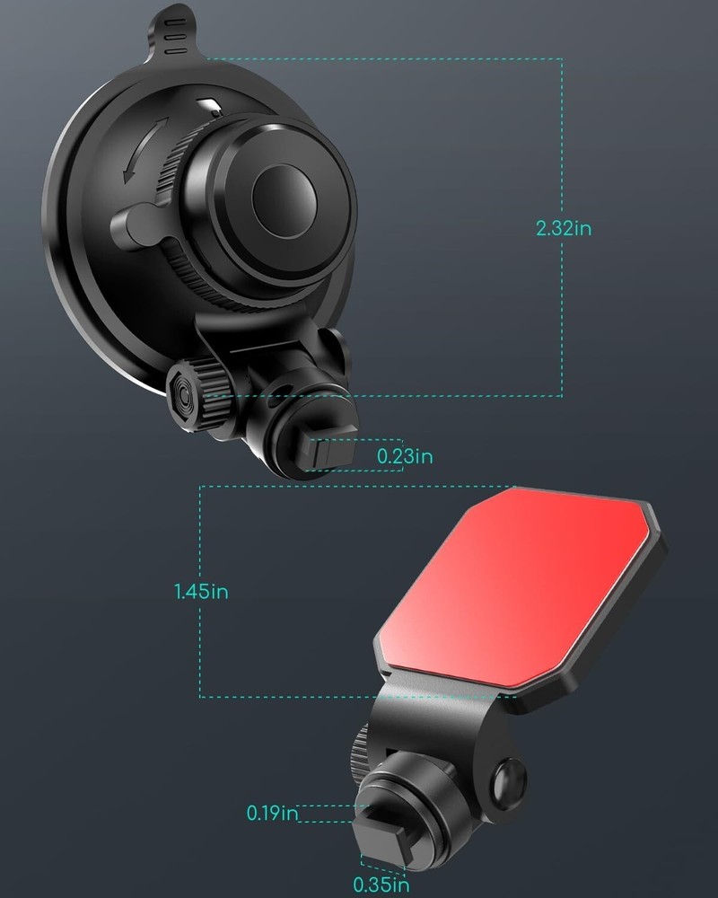 COOAU Car Dash Cam Mounting Bracket, Adjustable Windshield Mount for Dash Camera
