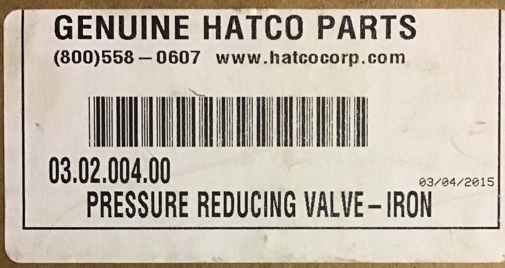 Pressure Reducing Valve for Hatco - 3/4 LFN250B-Z2-020 Part# 03.02.004. 20#