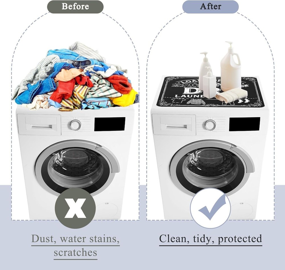 Blackboard Style Washer Dryer Protective Mats - Quick Drying & Foldable Design