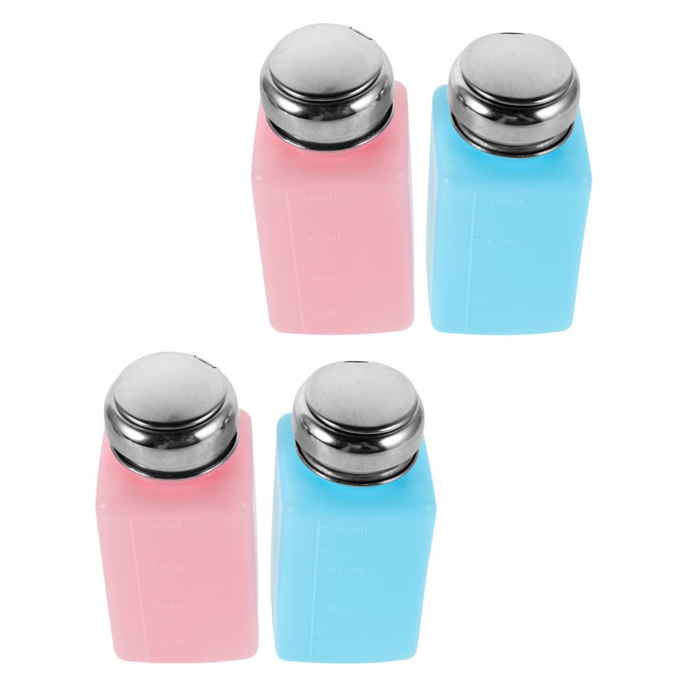 4 Pcs Press down Liquid Pump Anti Static Refillable Bottle Alcohol Dispenser