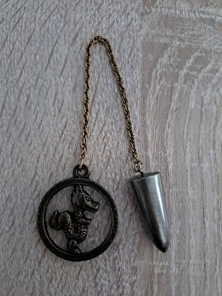 Brass Dragon & Hematite Point Pendulum