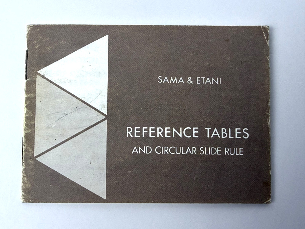 1968 Sama & Etani Concise Science Tables Circular Slide Rule w Case/Booklet