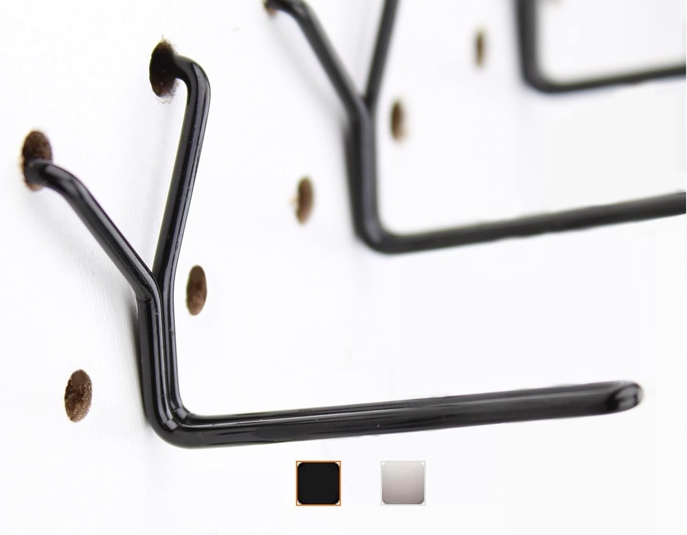 Heavy Duty Steel Pegboard Hooks 100-Pack - Black