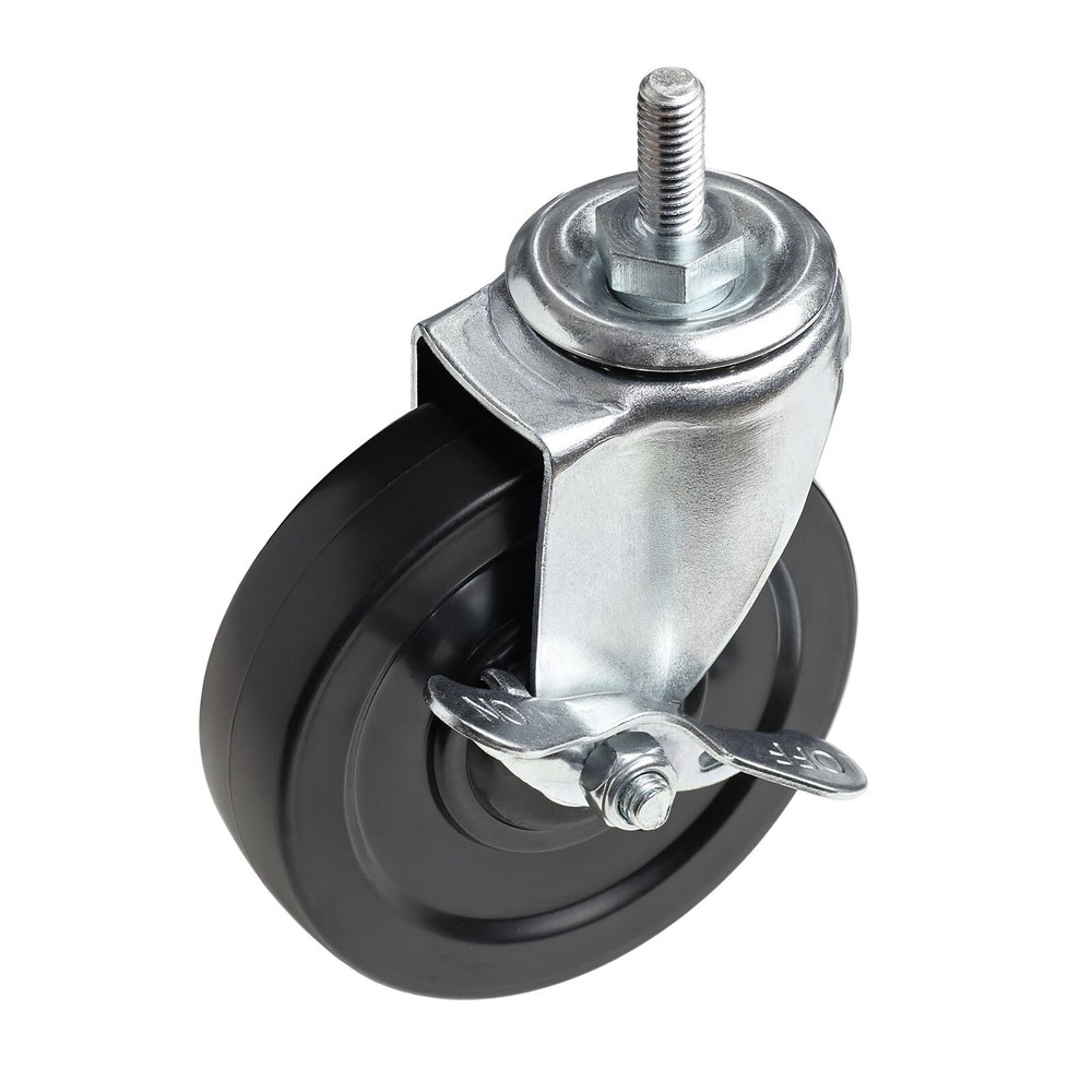 4" Casters, 3/8" Bolt, Loading Capacity 600 lbs, 1 Pack of 4 Casters