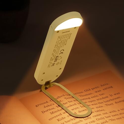 Book Light, USB Rechargeable Reading Light, Eye-Cared Amber Light Mode Book