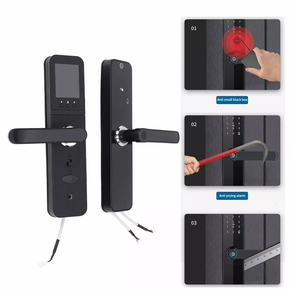 Face Recognition Tuya Wifi Smart Door Lock Visual Intercom Fingerprint