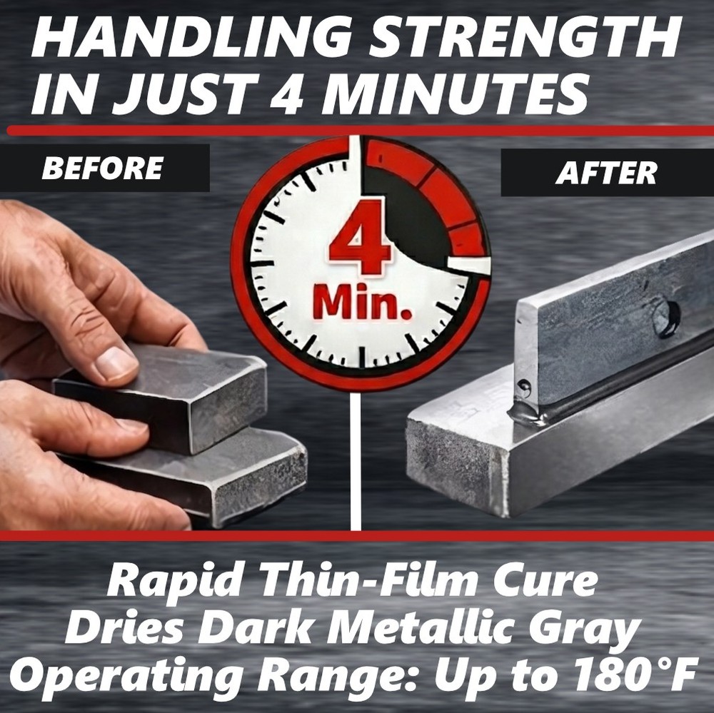 Dynatex 4 Min Steel Epoxy 2 oz - Fast Set Drillable (4-Pack)