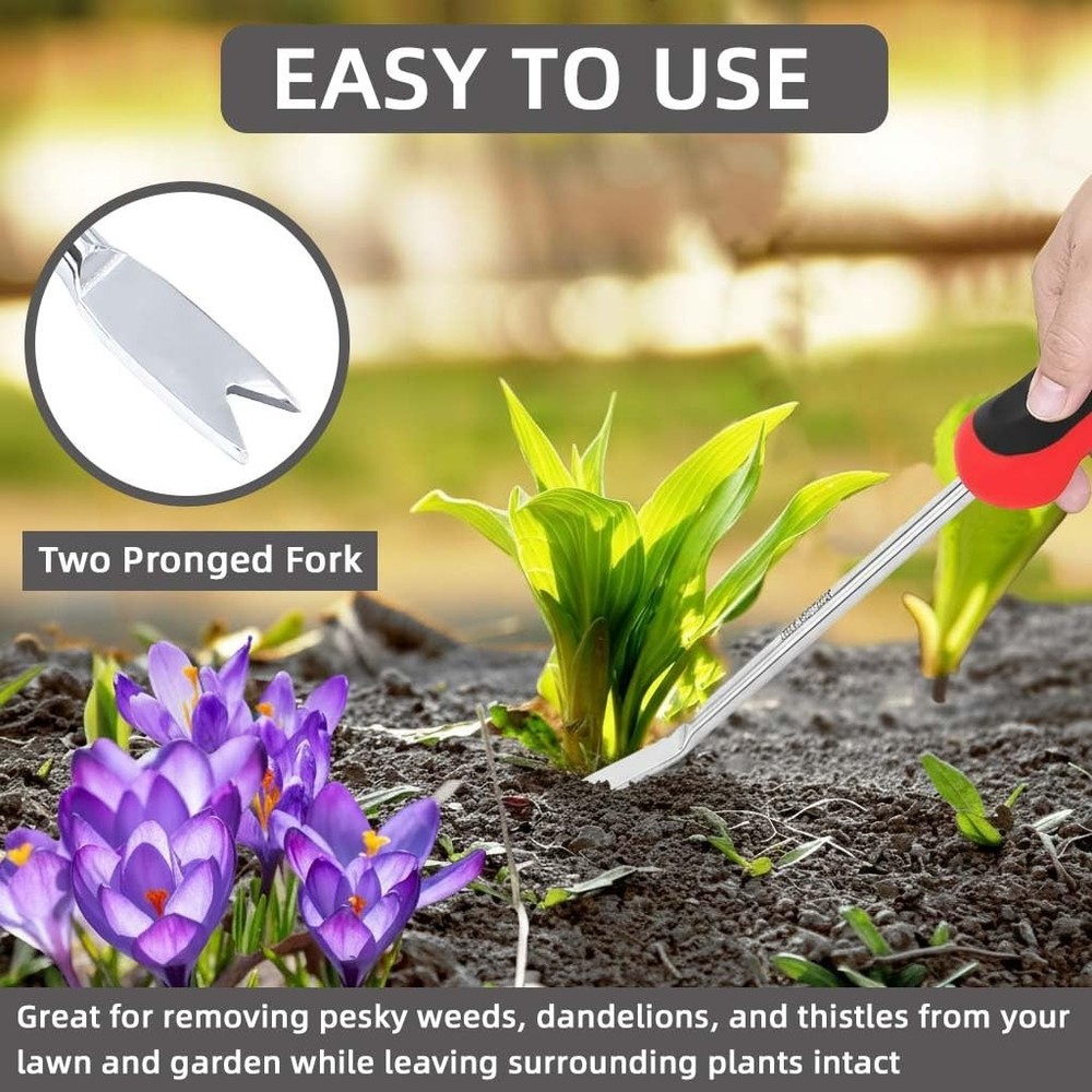 KLDOLLAR Weed Puller Tool, Dandelion Weeder Puller Tool with Soft Handle, Two...
