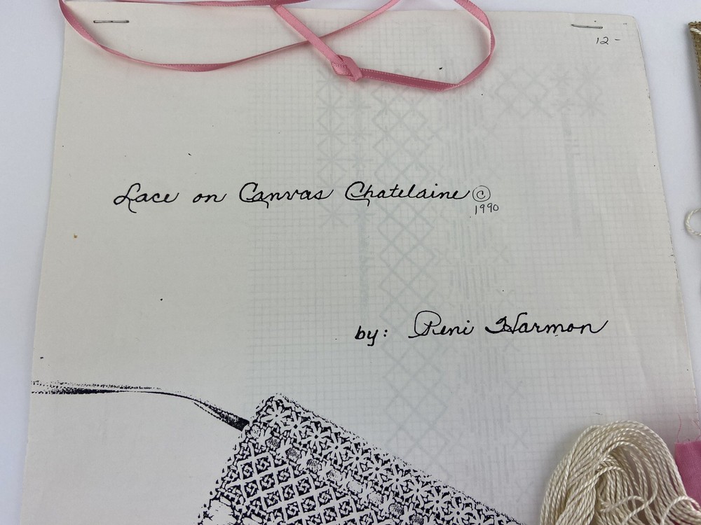 Lace On Canvas Chatelaine By Peni Harmon Canvas Pattern With Supplies - Started