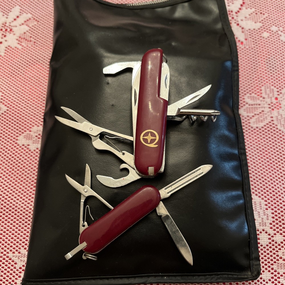 Vintage Sunware Red Handle Army Knife Multi Purpose Pocket Knife Multi Tool NIB